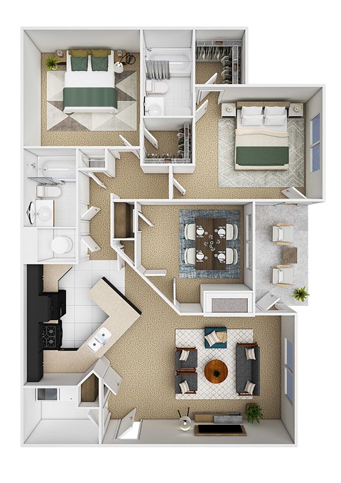 a floor plan of a home with a bedroom and a living room